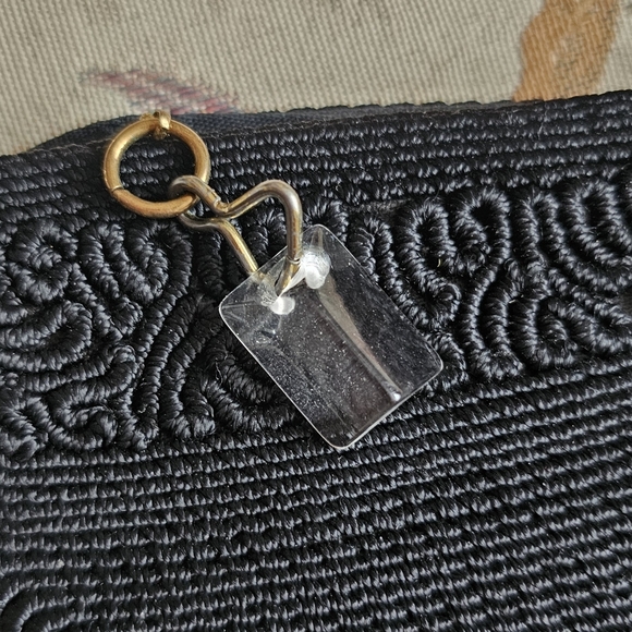 1940's Corde Clutch With Lucite Zipper Pull. Vintage Clutch. - Picture 8 of 8
